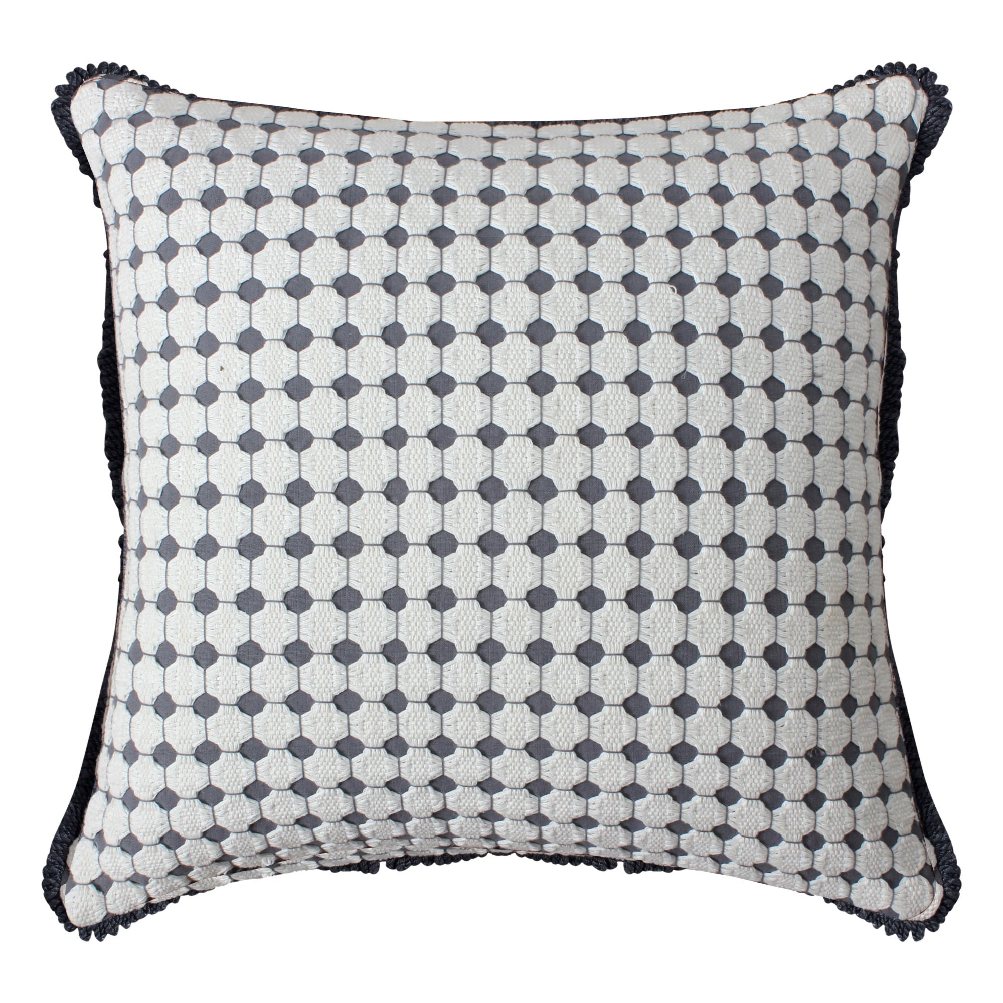 Gray Dotted Tile Square Throw Pillow - promeedsilk