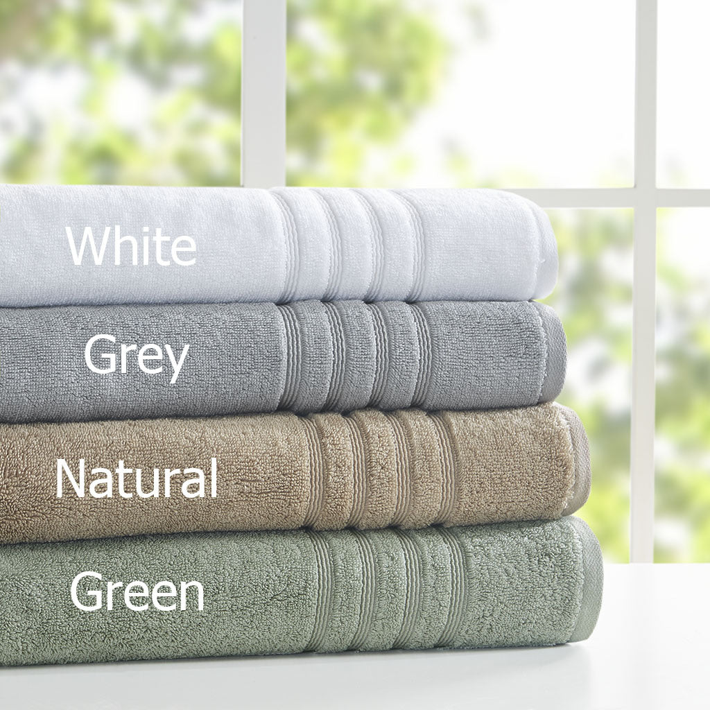 White Sustainable Antimicrobial Bath Towel Set - 6 Pcs