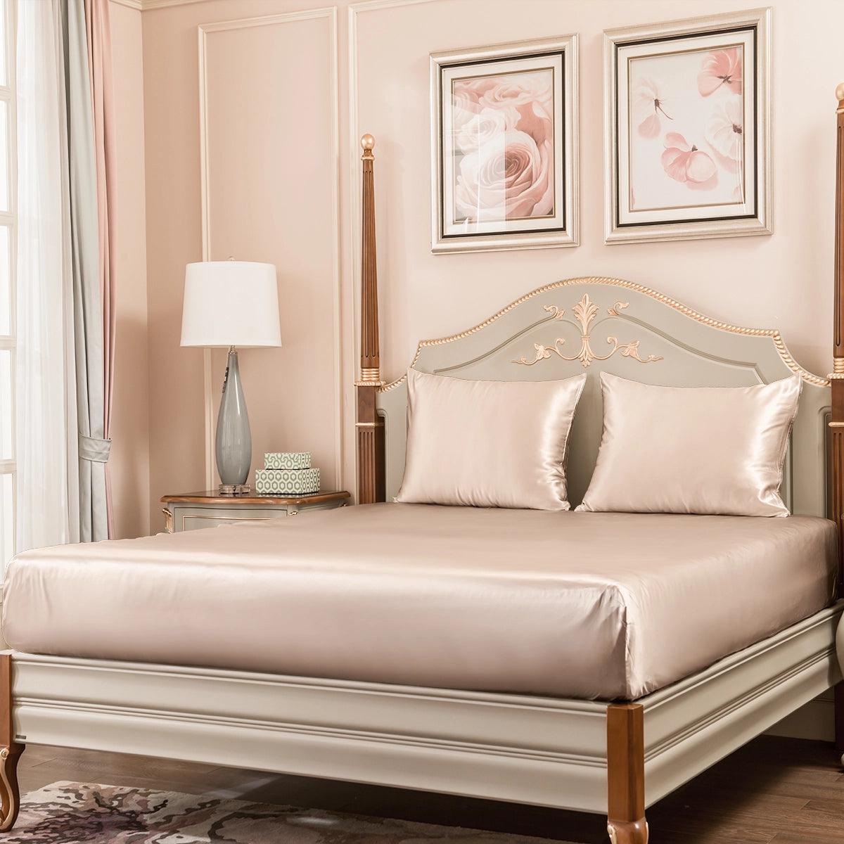 23Mm 6A+ 100% Mulberry Silk Fitted Sheets Set 3pcs